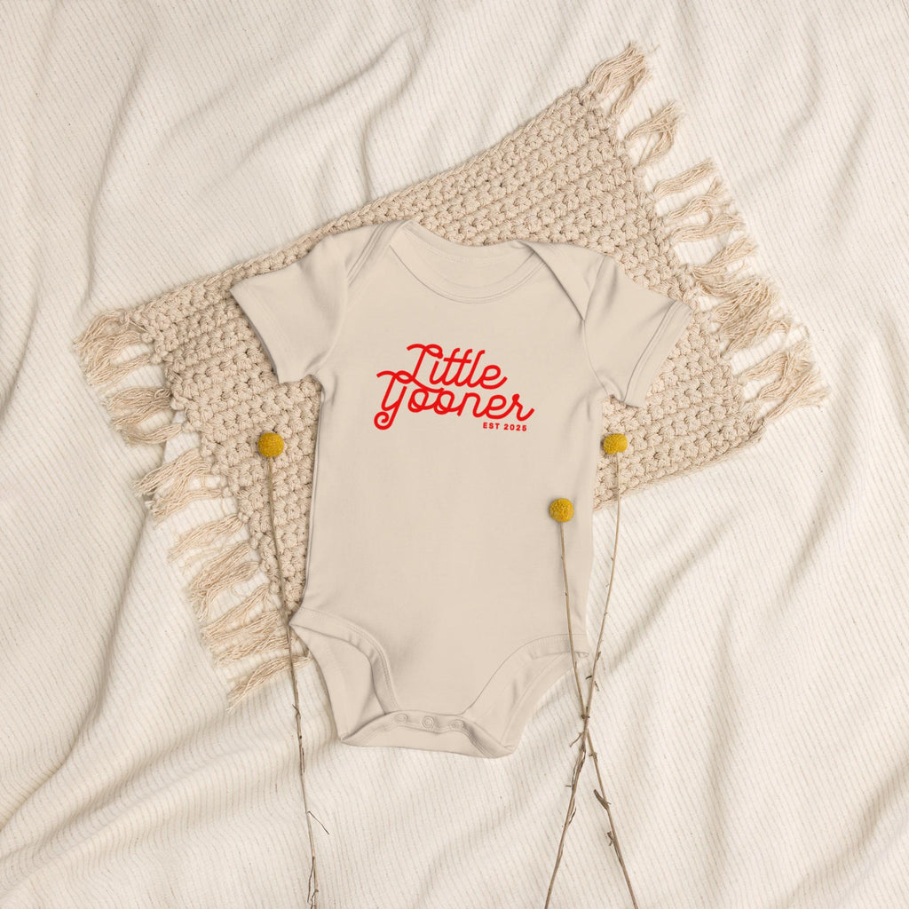 Organic 100% Cotton Little Gooner Est. 2025 Baby Bodysuit - Perfect Gift for Arsenal FC Fan Dad, New and Expecting Parents Newborn