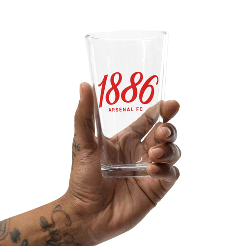 Arsenal 1886 Pint Glass – 16oz Gooner Beer Glass – Arsenal FC Gift for Him – Football Fan Barware – Soccer Dad Birthday Gift