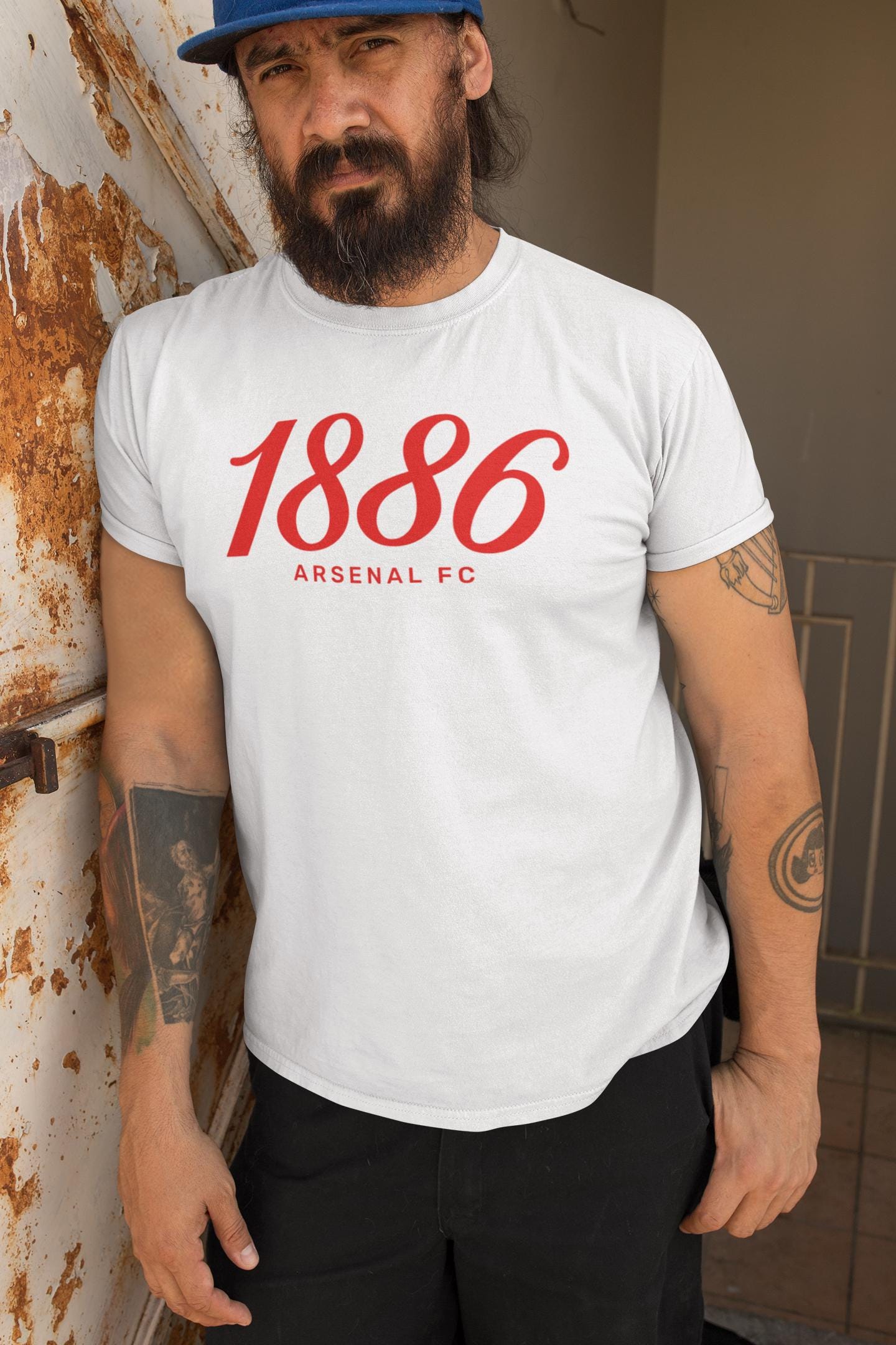 Arsenal FC 1886 Unisex White Shirt – Gunners Football Lovers Sports Memorabilia, Perfect Gift for Soccer Supporters Fans - Gooner Tee