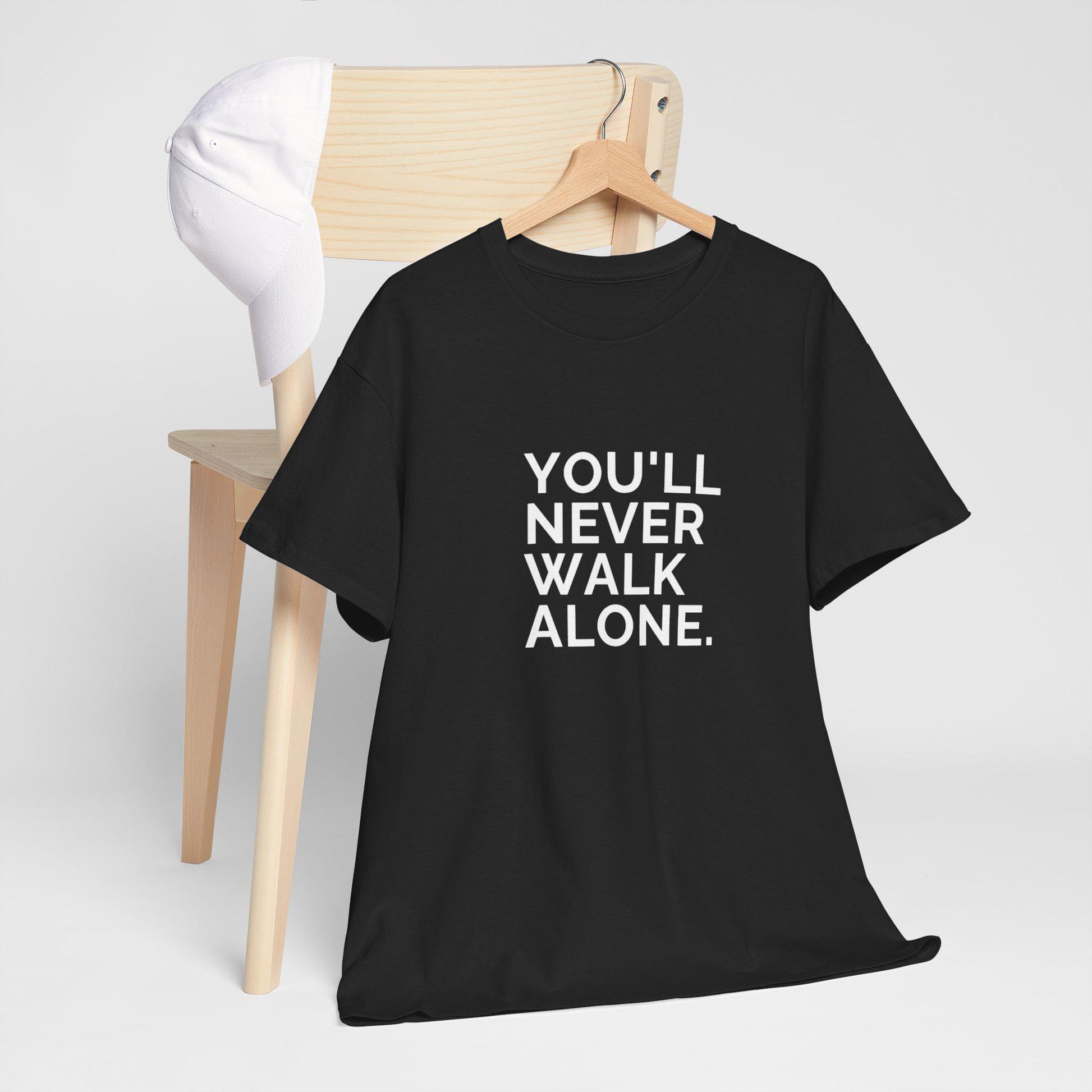 Liverpool FC You'll Never Walk Alone Unisex Tee in Red or Black, Perfect Gift for Kopites Soccer Fan Shirt, Football Team Supporter