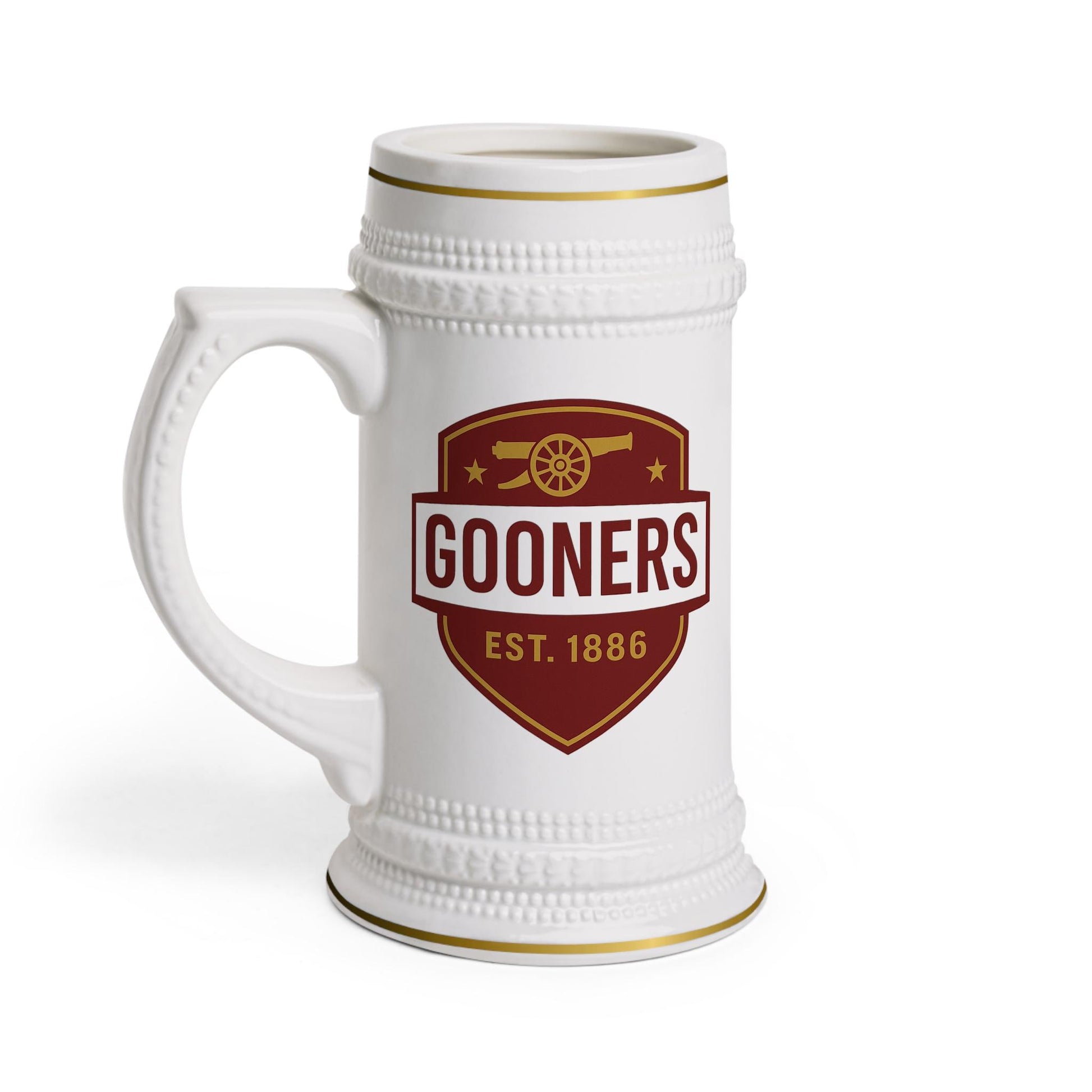 Arsenal FC Gooners Est. 1886 Beer Stein Football Fan 22oz Mug, Unique Perfect Wedding Gift Idea for Soccer Supporter North London Gunners