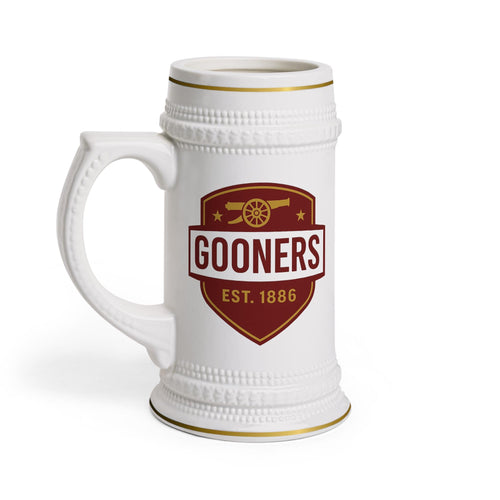 Arsenal FC Gooners Est. 1886 Beer Stein Football Fan 22oz Mug, Unique Perfect Wedding Gift Idea for Soccer Supporter North London Gunners
