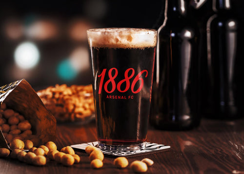 Arsenal FC 1886 Pint Glass Gift for Him 16oz Gooner Beer Glass Football Fan Barware Soccer Dad Birthday Unique for Him or Her Supporters