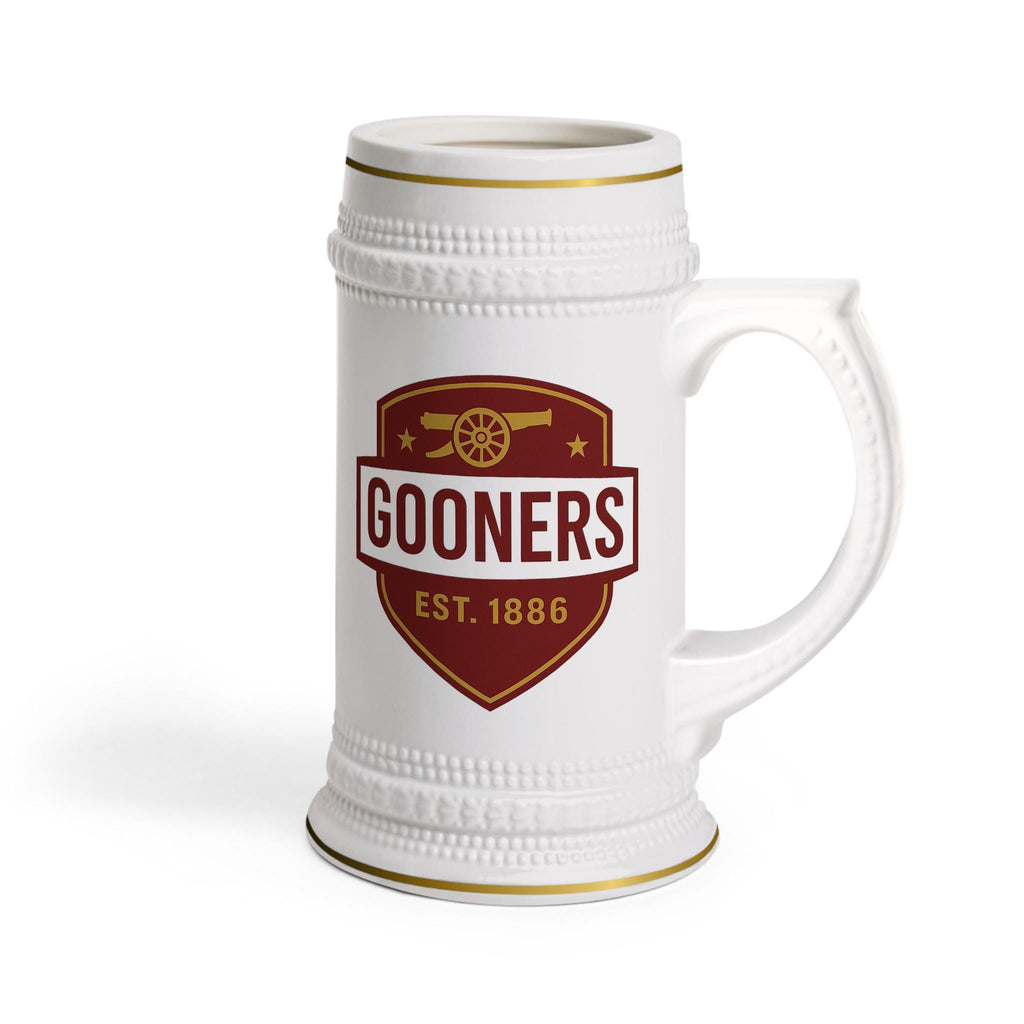 Arsenal FC Gooners Est. 1886 Beer Stein Football Fan 22oz Mug, Unique Perfect Wedding Gift Idea for Soccer Supporter North London Gunners