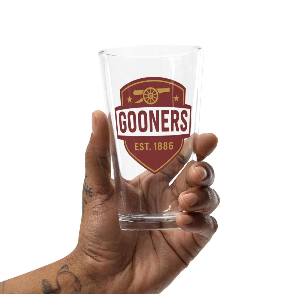 Arsenal FC Gooner Est.1886 16oz Pint Fan Beer Glass Perfect Gift For Football Soccer Gunner, Nephew Husband, Dad, Brother, Boyfriend Uncle